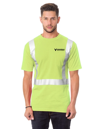 Variant Image for 3772 - Bayside Unisex USA-Made 50/50 High Visibility Pocket T-Shirt - Widespread - Logo F&B - 1C D Black - Website Widespread Rentals