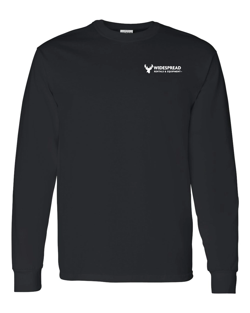 Variant Image for 5400 - Gildan Unisex Heavy Cotton™ Long Sleeve T-Shirt - Widespread - Logo F&B - 1C D White - Website Widespread Rentals