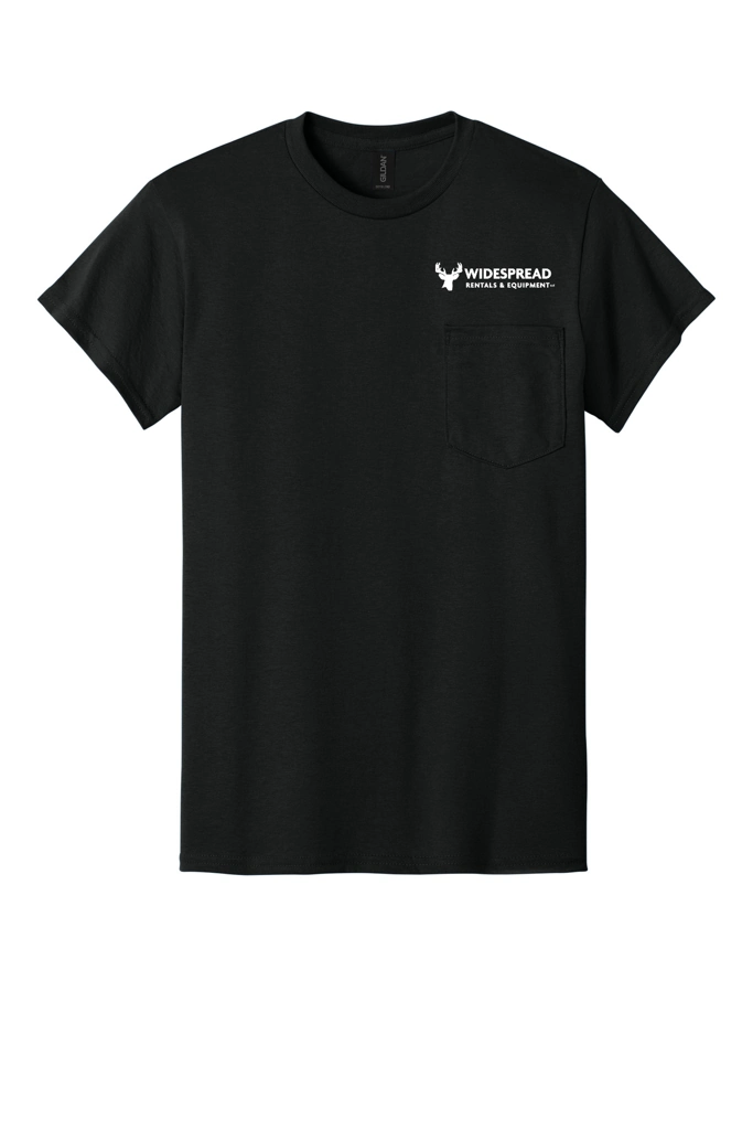 Variant Image for 8300 - Gildan® DryBlend® 50 Cotton/50 Poly Pocket T-Shirt - Widespread - Logo F&B - 1C D White - Website Widespread Rentals