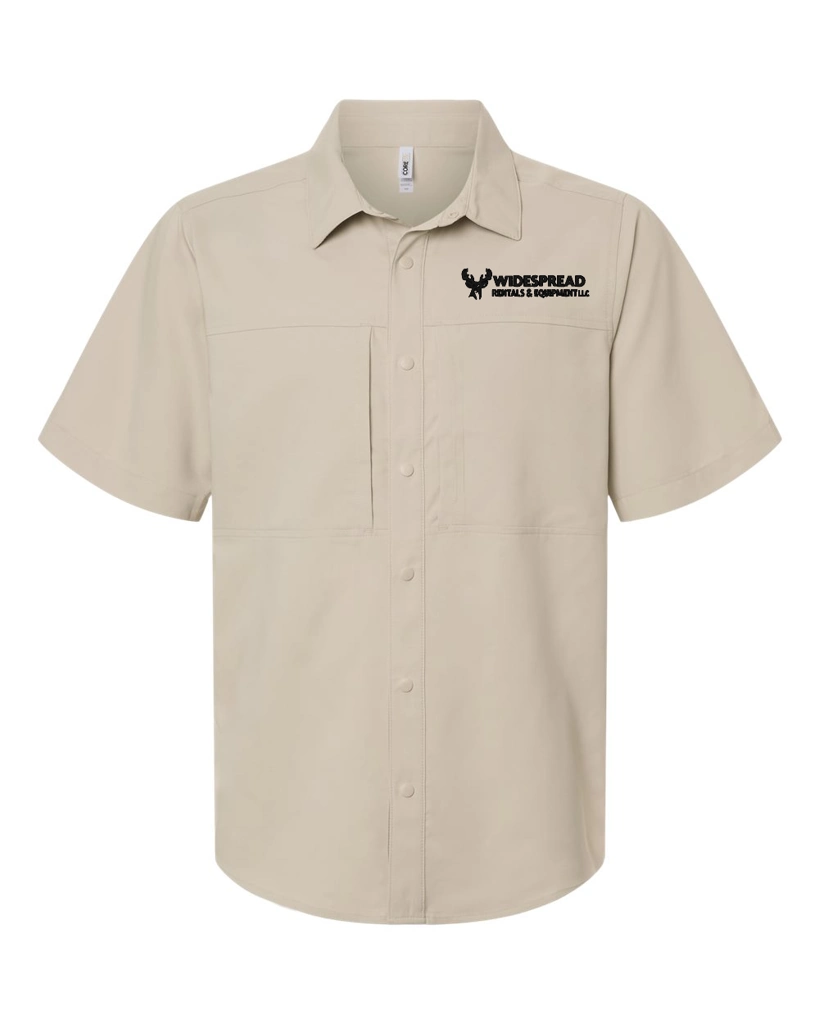 Variant Image for CE520 - CORE365 Men's UltraUVP Shoreline Short Sleeve Staff Shirt - Widespread - 1C E - Black - Website Widespread Rentals