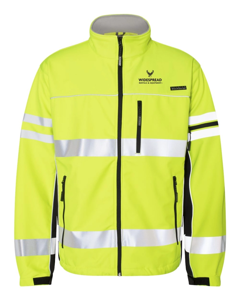 Variant Image for JS137-138 - Kishigo Unisex Premium Black Series® Class 3 Soft Shell Jacket - Widespread - Upright F&B - 1C D Black - Website Widespread Rentals